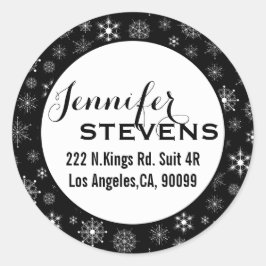 Adesivo Flocos de neve de Natal preto e branco