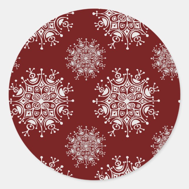 Adesivo Flocos de Neve de Natal Vintage Padrão de Nevasca  (Frente)
