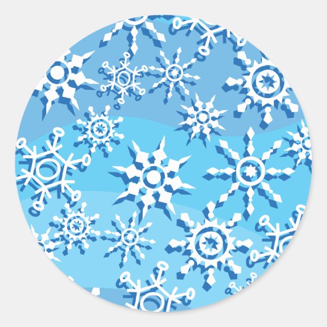 Adesivo Flocos de neve de onda azul (Frente)
