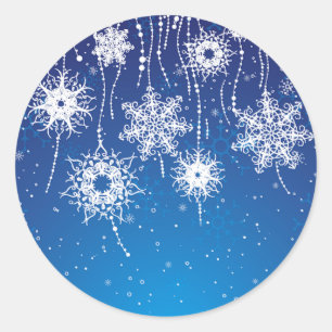 Adesivo Flocos de neve de oscilação Sparkling no azul