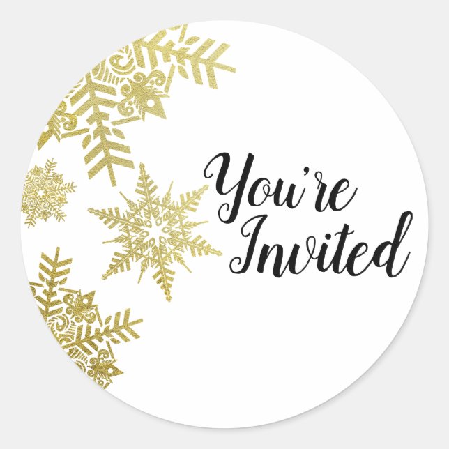 Adesivo Flocos de neve Dourados (Frente)