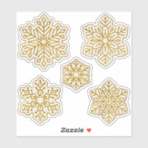 Flocos de neve Dourados Brilhantes Brancos Antigos