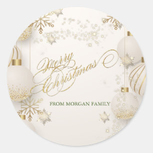 Adesivo Flocos de Neve Dourados Chic, Bolas de Natal 