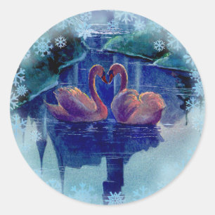Adesivo FLOCOS DE NEVE & GRINALDA da CISNE por SHARON