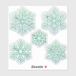 Adesivo Flocos de neve Iridescentes Verdes de inverno