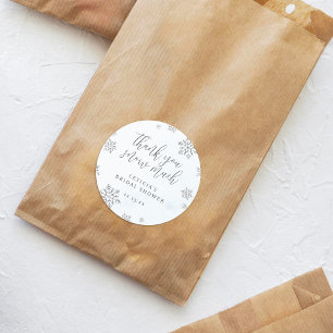 Adesivo Flocos de neve Muito Obrigado Neve Muito Chá de pa