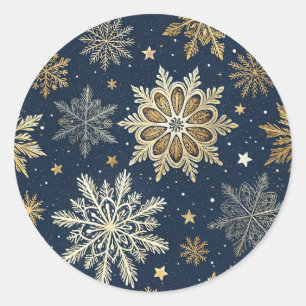 Adesivo Flocos de Neve Navais Modernos Caprichosos Dourado