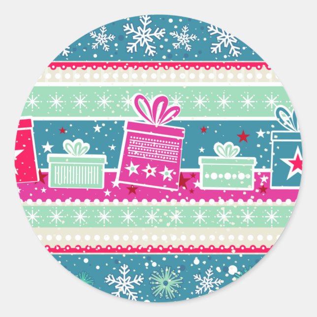 Adesivo Flocos de neve personalizados e presentes (Frente)