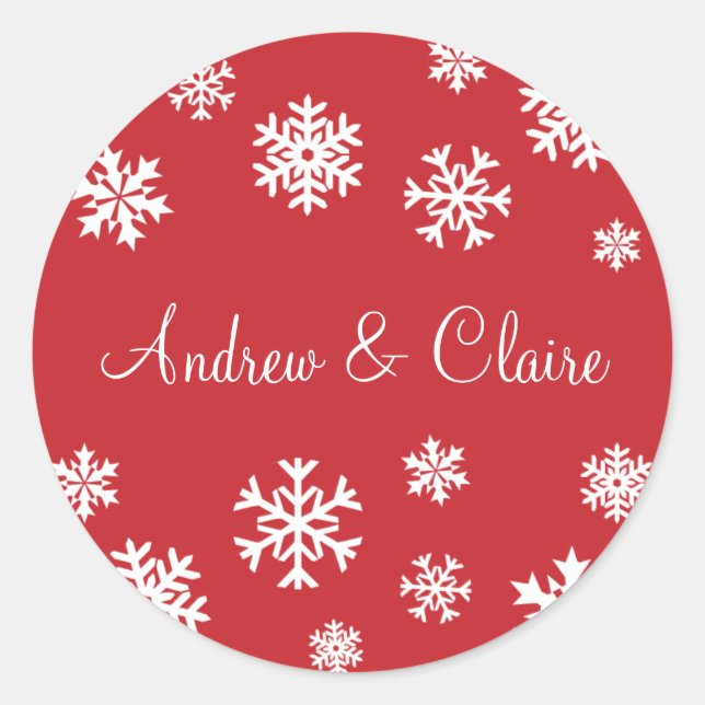 Adesivo Flocos de neve personalizados Envelope Selo adesiv (Frente)