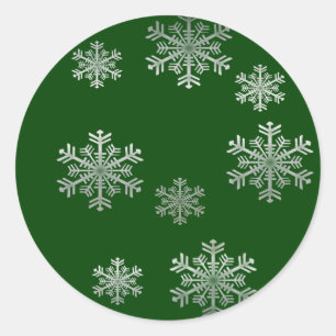 Adesivo Flocos de neve prateados em verde - Sticks de inve