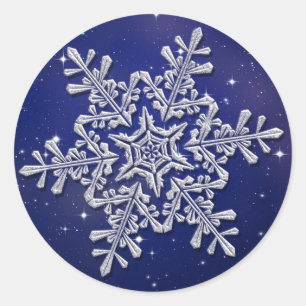 Adesivo Flocos de neve prateados no céu noturno