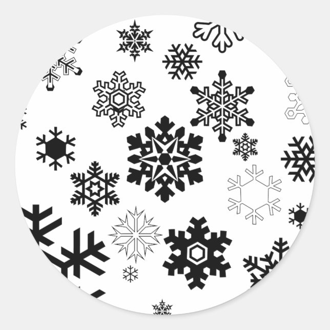 Adesivo Flocos de neve preto e branco (Frente)