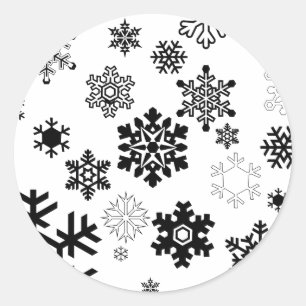 Adesivo Flocos de neve pretos & brancos