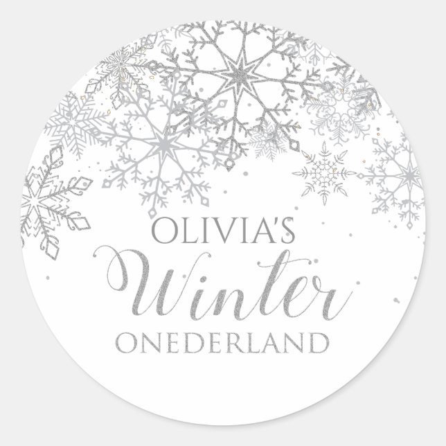 Adesivo Flocos de neve primeiro aniversario de Onederland  (Frente)
