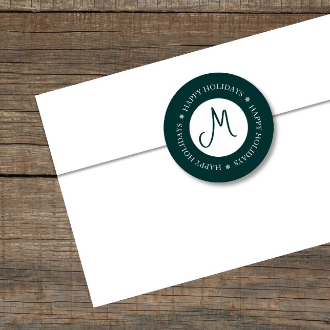 Adesivo Flocos de neve simplificados Felizes Feriados Verd (Criador carregado)