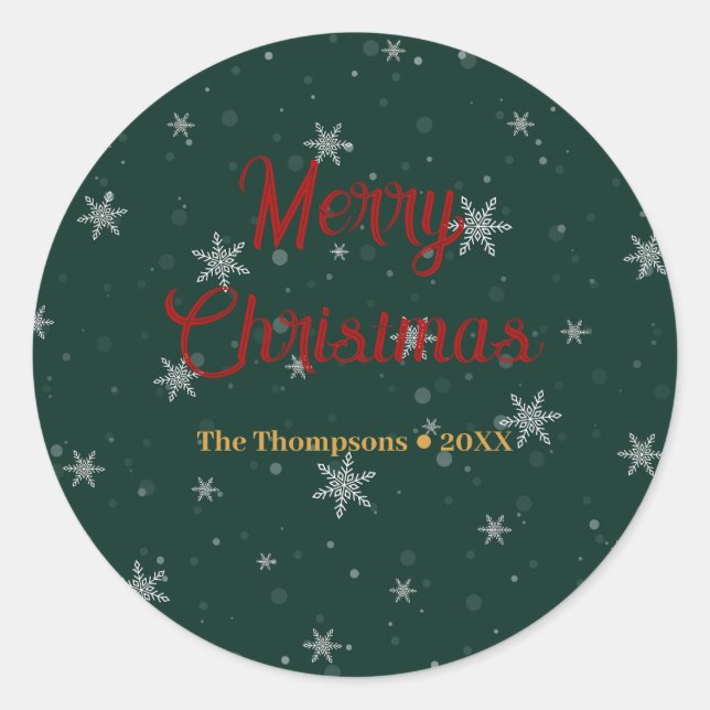 Adesivo Flocos de neve verdes no Natal (Frente)