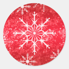 Adesivo Flocos de neve vermelhos e brancos Flocos de neves