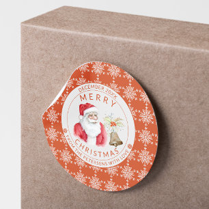 Adesivo Flocos de Neve Vermelhos e Brancos Natal Feliz Pap