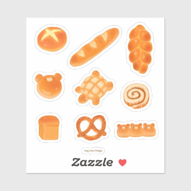 Adesivo Floffy Bakery Bread Variedade Turtle, Torres, Urso (Folha)