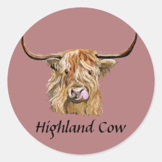 Adesivo Floffy Red Highland Cow Original Arte Digital