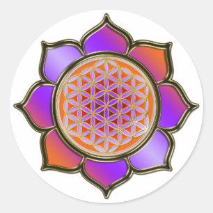 Adesivo Flor a vida Lotus - violet alaranjado/trans.