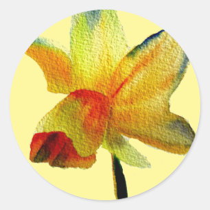 Adesivo Flor amarela do primavera da arte do watercolour