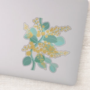 Adesivo Flor australiana do wattle dourado