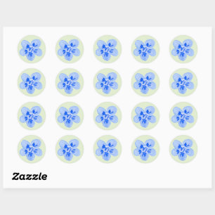 Adesivo Flor Azul Aquarela