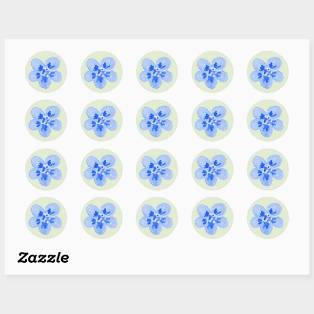 Adesivo Flor Azul Aquarela (Folha)