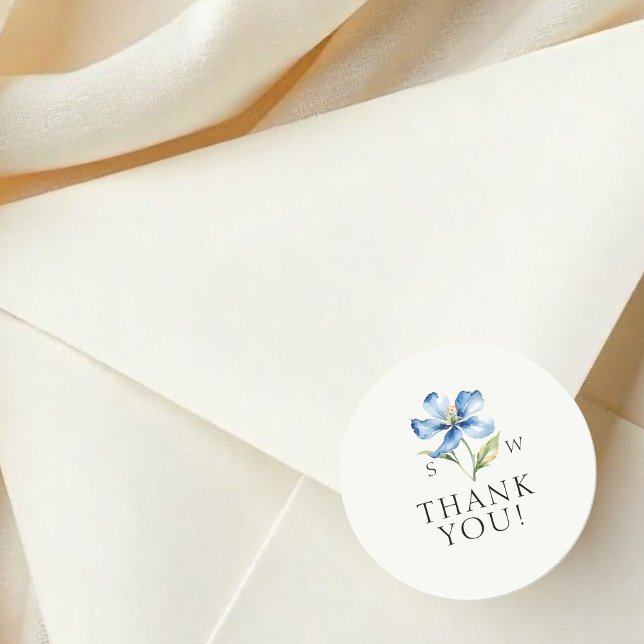 Adesivo Flor azul de aquarela (Criador carregado)