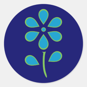 Adesivo Flor azul e verde