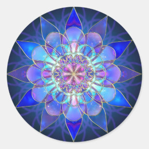 Adesivo Flor Azul Mandala Fractal