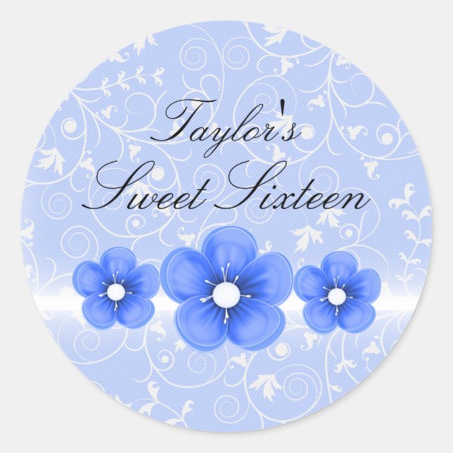 Adesivo Flor Azul, Sweet16 Sticker (Frente)