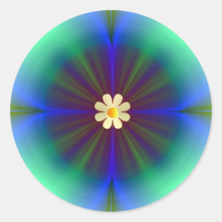 Adesivo Flor Azul-Verde Grande