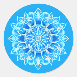 Adesivo Flor Batik Mandala em Turquesa