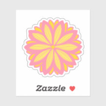 Flor Botânica Rosa E Amarelo