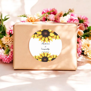 Adesivo Flor Branco Amarelo de Sunflower