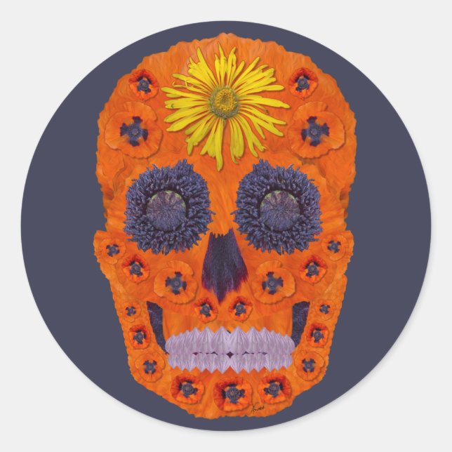 Adesivo Flor - Caveira 1 (Frente)