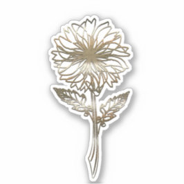 Adesivo Flor Chrysanthemum Dourado Mãe