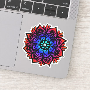 Adesivo Flor Colorido de Mandala