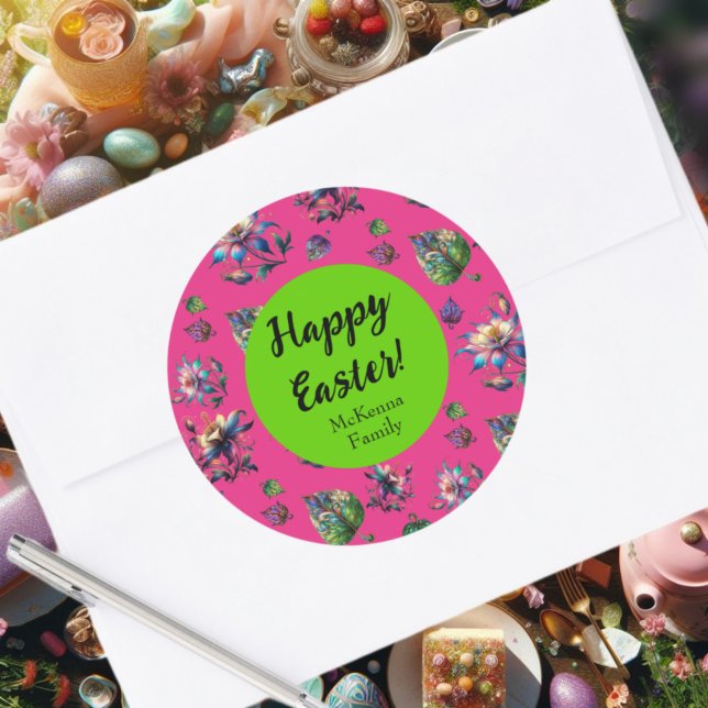 Adesivo Flor Columbina Felz pascoa Primavera Verde Rosa (Criador carregado)