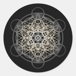 Adesivo Flor Cubo da Vida de Metatron - Prata Versão 2