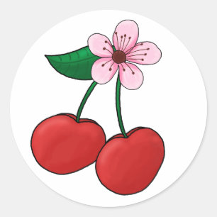 Adesivo Flor da Etiqueta-Cereja