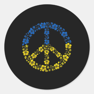 Adesivo Flor da Paz Ucrânia I Stand Com Bandeira Da Ucrâni