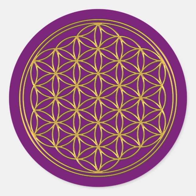 Adesivo Flor da Vida / Blume des Lebens - brilhante ouro (Frente)