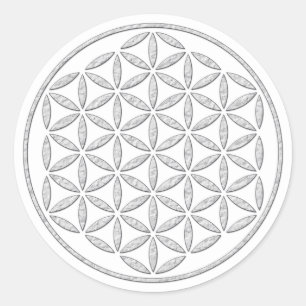 Adesivo Flor da Vida / Blume des Lebens - selo branco