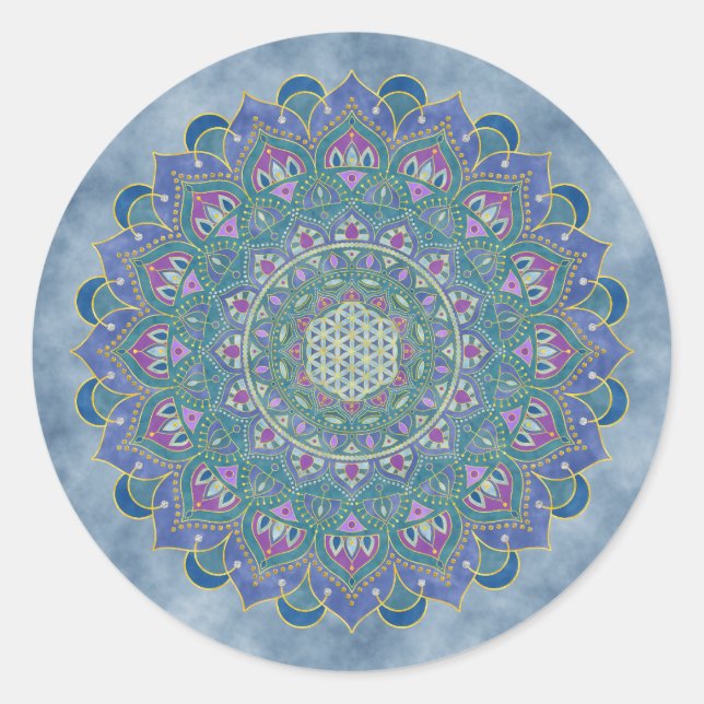 Adesivo Flor Da Vida - Estilo De Mandala Índia 1 (Frente)
