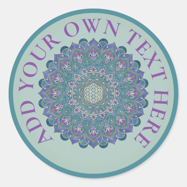 Adesivo Flor Da Vida - Estilo De Mandala Índia 1 (Frente)