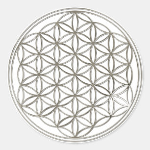Adesivo Flor da vida, Flower Of Life  /silver big
