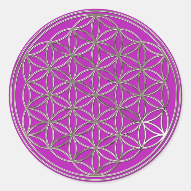 Adesivo /flor da vida, Flower Of Life | silver violet (Frente)
